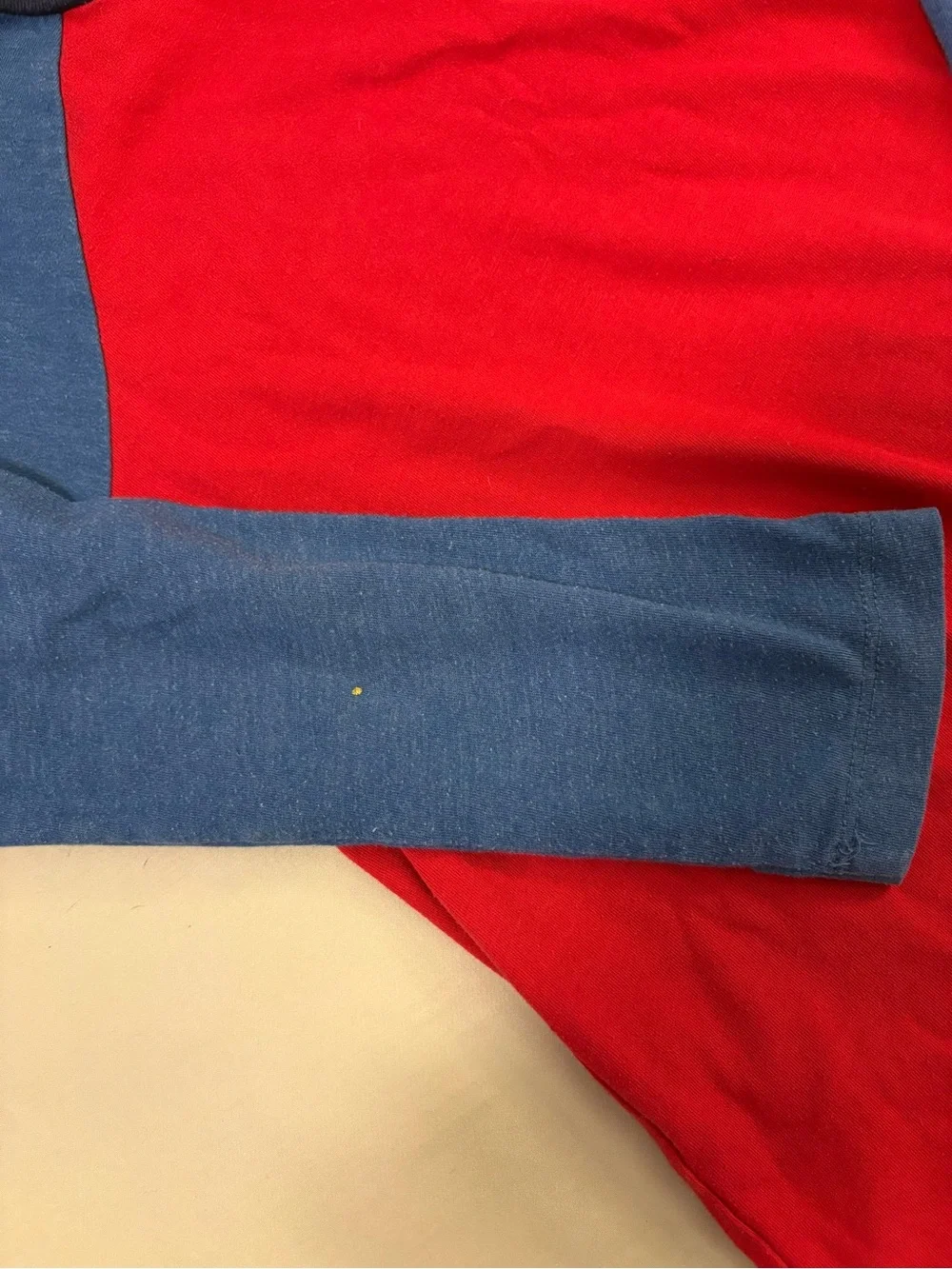 Old Navy Red Top with Blue Raglan Sleeves